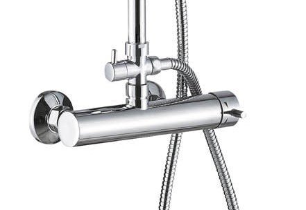 Colonna doccia regolabile in metallo CASSIOPEA con miscelatore in ottone e doccetta a 3 getti - HD casa