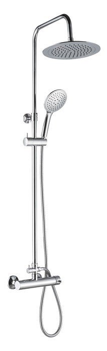 Colonna doccia regolabile in metallo CASSIOPEA con miscelatore in ottone e doccetta a 3 getti - HD casa