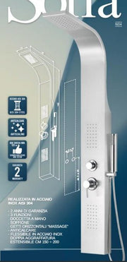 Colonna doccia SOFIA acciaio inox spazzolato 3 funzioni - HD casa