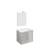 Composizione bagno 61cm , lavabo in ceramica , mobile e specchio con lampada modello Corallo 4452 - HD casa