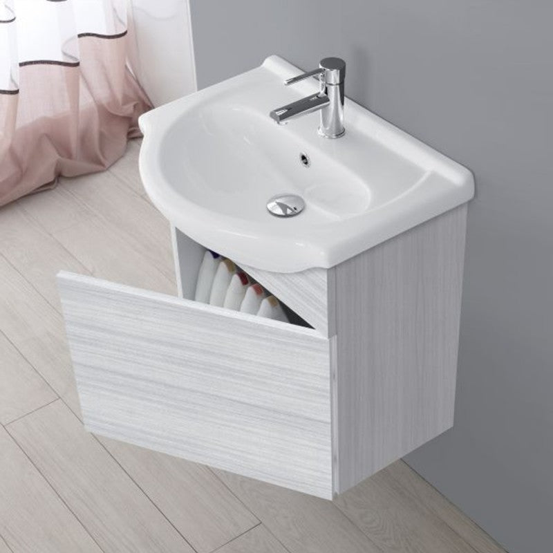 Composizione bagno sospesa Stella 55 cm colore grigio - HD casa