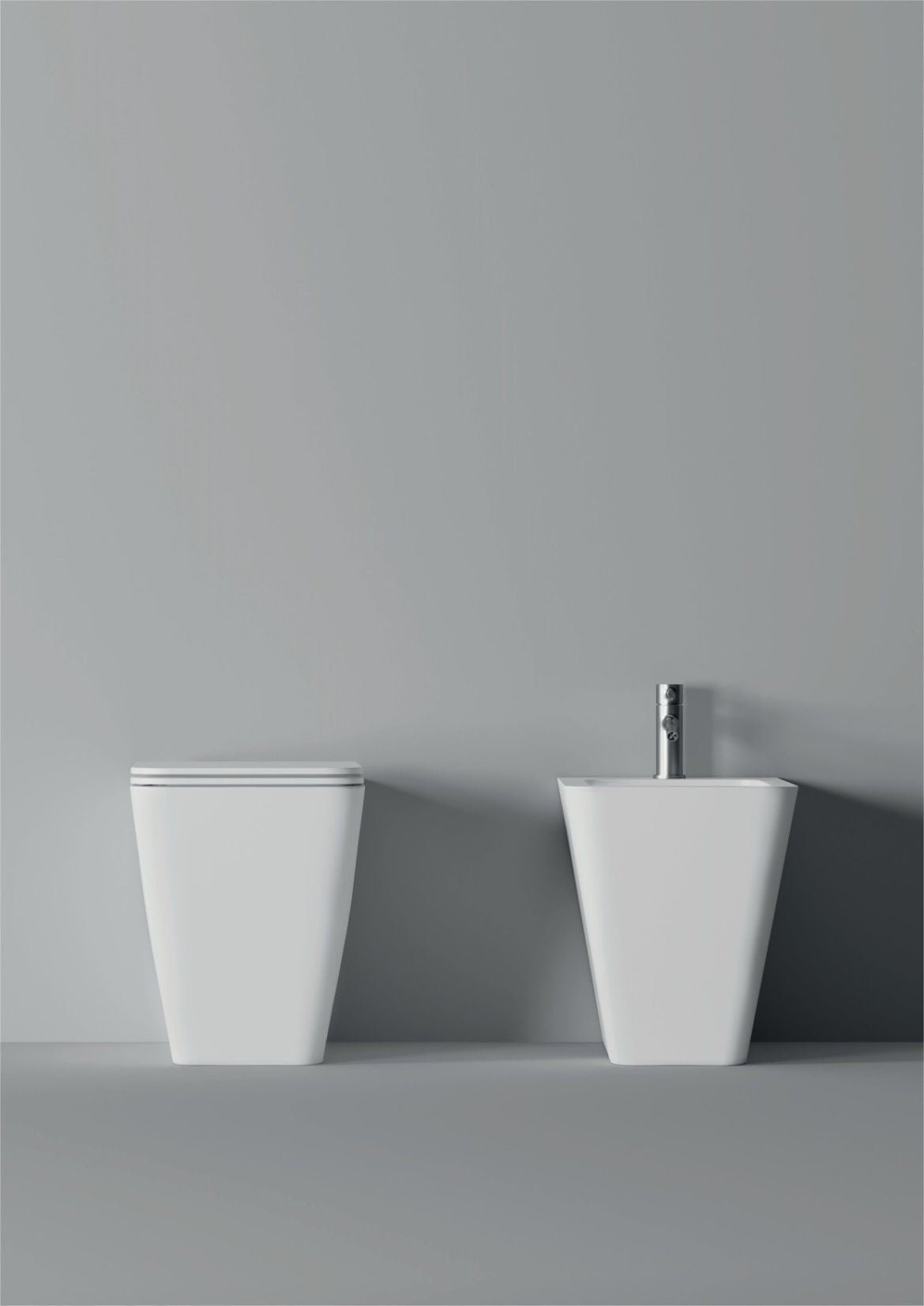 Coppia Di Sanitari Filo Parete Bianco Lucido Alice Ceramica - HIDE SQUARE - HD casa