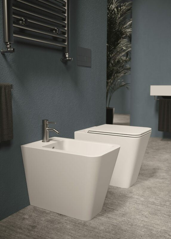 Coppia Di Sanitari Filo Parete Bianco Lucido Alice Ceramica - HIDE SQUARE - HD casa