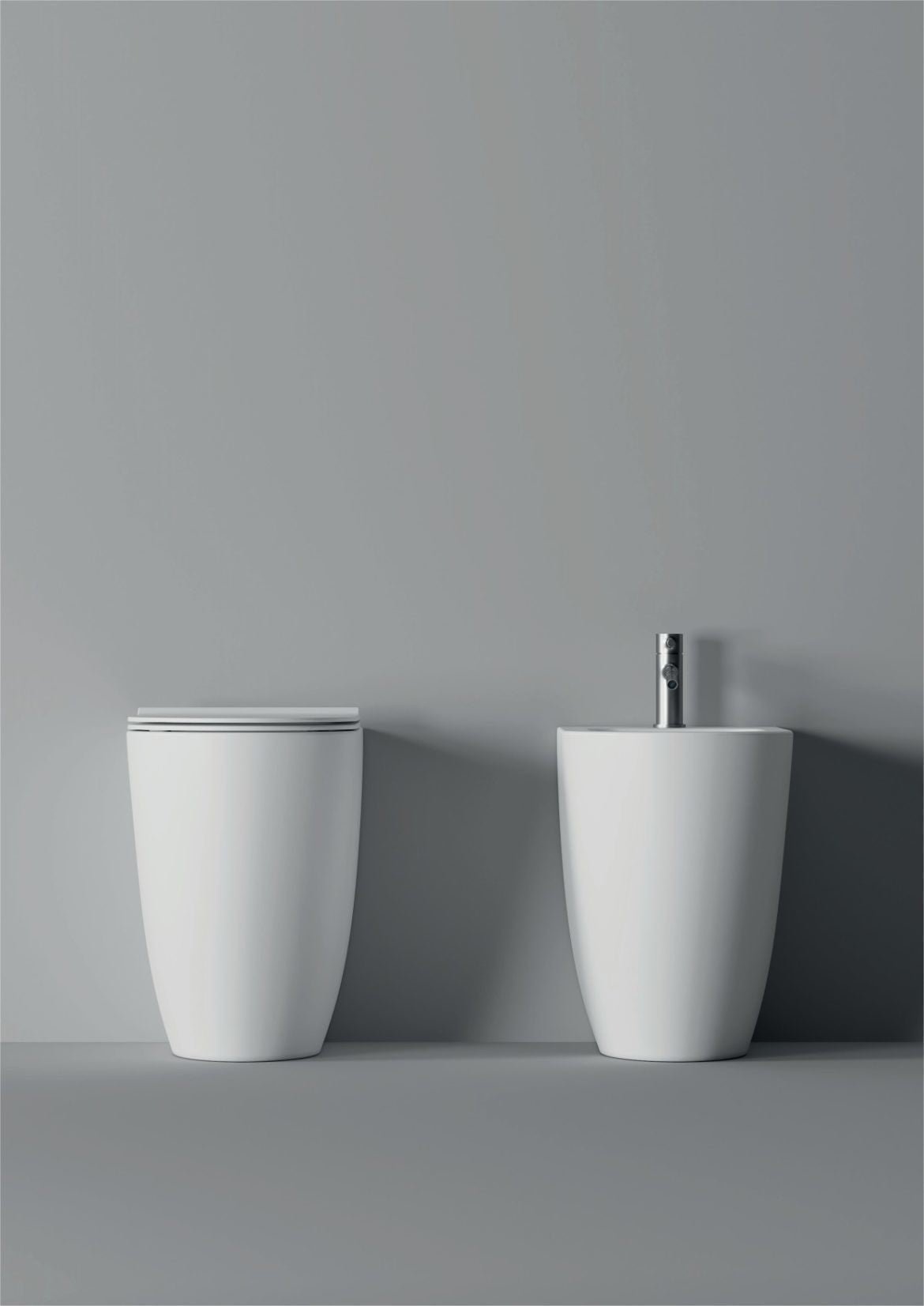 Coppia Sanitari filomuro senza brida con coprivaso soft - close FORM H50 Alice Ceramica - HD casa