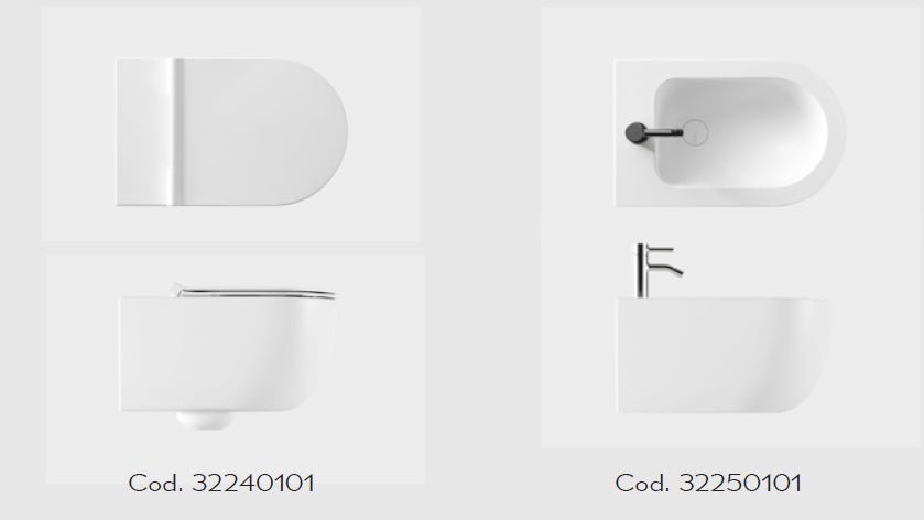 Coppia sanitari sospesi serie UNICA 55 senza brida con sedile softclose - HD casa