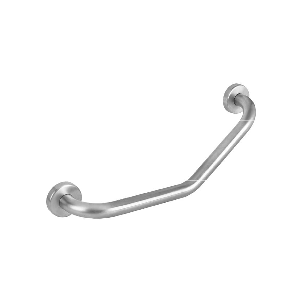 Corrimano angolare a 45° per disabili in acciaio INOX satinato 30x30 cm - HD casa