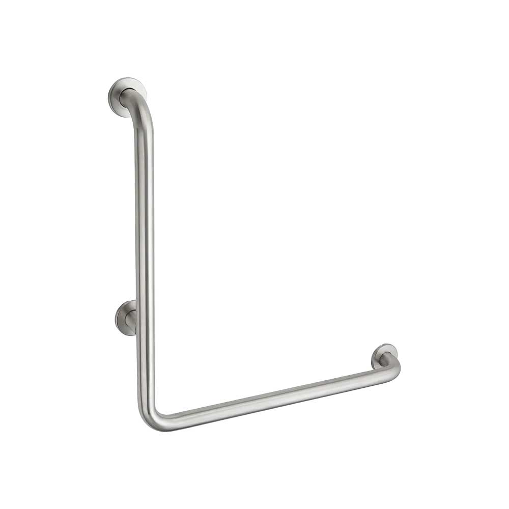 Corrimano di sostegno angolare in acciaio INOX satinato 35x65 cm - destro - HD casa