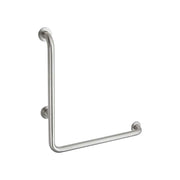 Corrimano di sostegno angolare in acciaio INOX satinato 35x65 cm - sinistro - HD casa