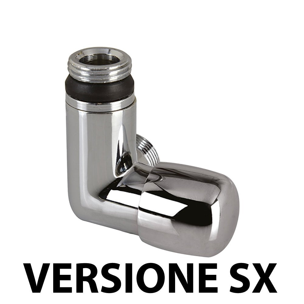 Detentore ad angolo SX attacco rame, multistrato e PE-X Dafne cromo 1/2" - 24x1,5 — ICMA - HD casa