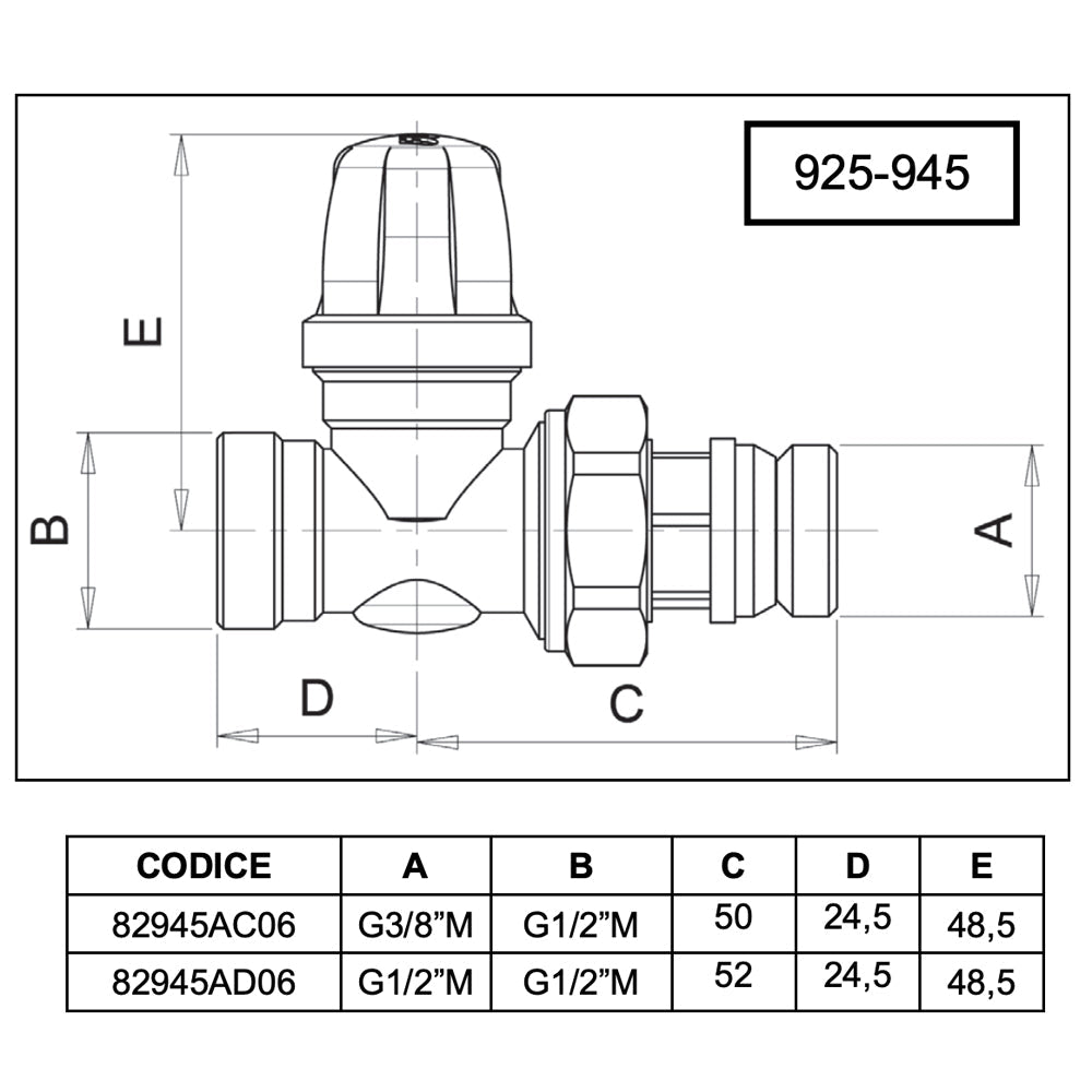 Detentore diritto micrometrico attacco rame, multistrato, PE-X Tulipano ICMA 3/8" x 1/2" - HD casa
