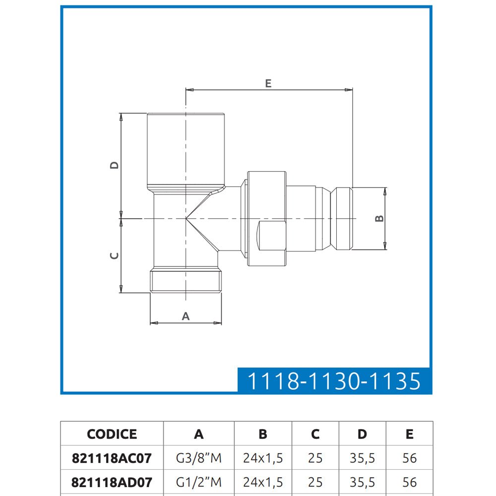 Detentore micrometrico a squadra attacco rame, multistrato e PE-X Aida cromo 3/8" - 24x1,5 — ICMA - HD casa