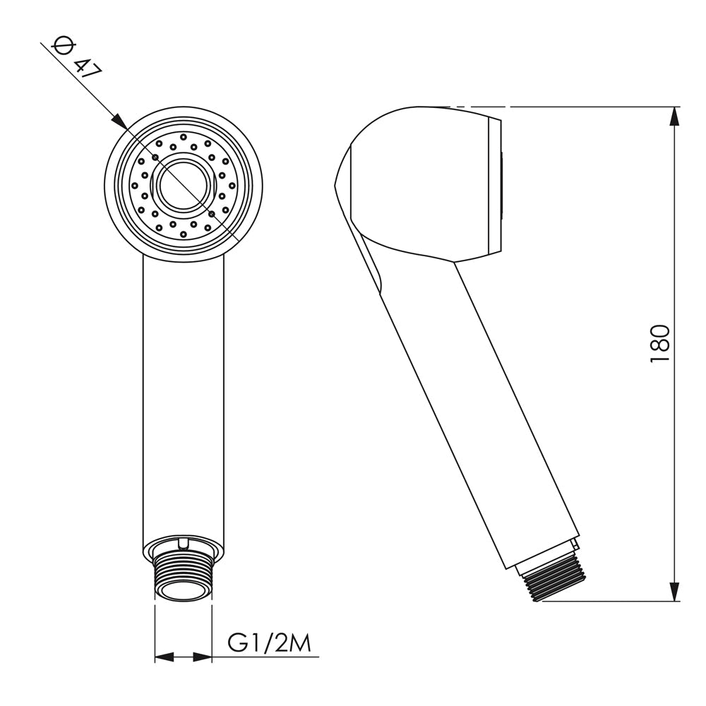 Doccetta lavello estraibile a 2 getti cromo Ø47 - h. 180 mm - HD casa
