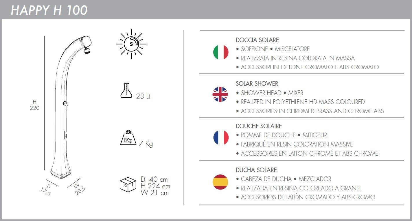 Doccia giardino solare Arkema colore antracite - HD casa