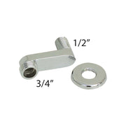 Eccentrico regolabile con rosone cromato 1/2" x 3/4" - cm 4 - HD casa