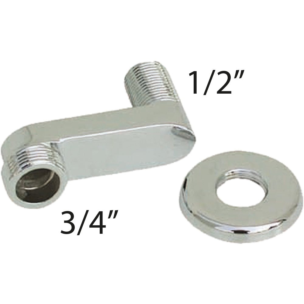 Eccentrico regolabile con rosone cromato 1/2" x 3/4" - cm 6 - HD casa