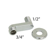 Eccentrico regolabile con rosone cromato 1/2" x 3/4" - cm 6 - HD casa