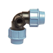 Gomito doppio con derivazione laterale femmina per tubo polietilene Unidelta Ø25x25 x 1/2"F - PN16 - HD casa