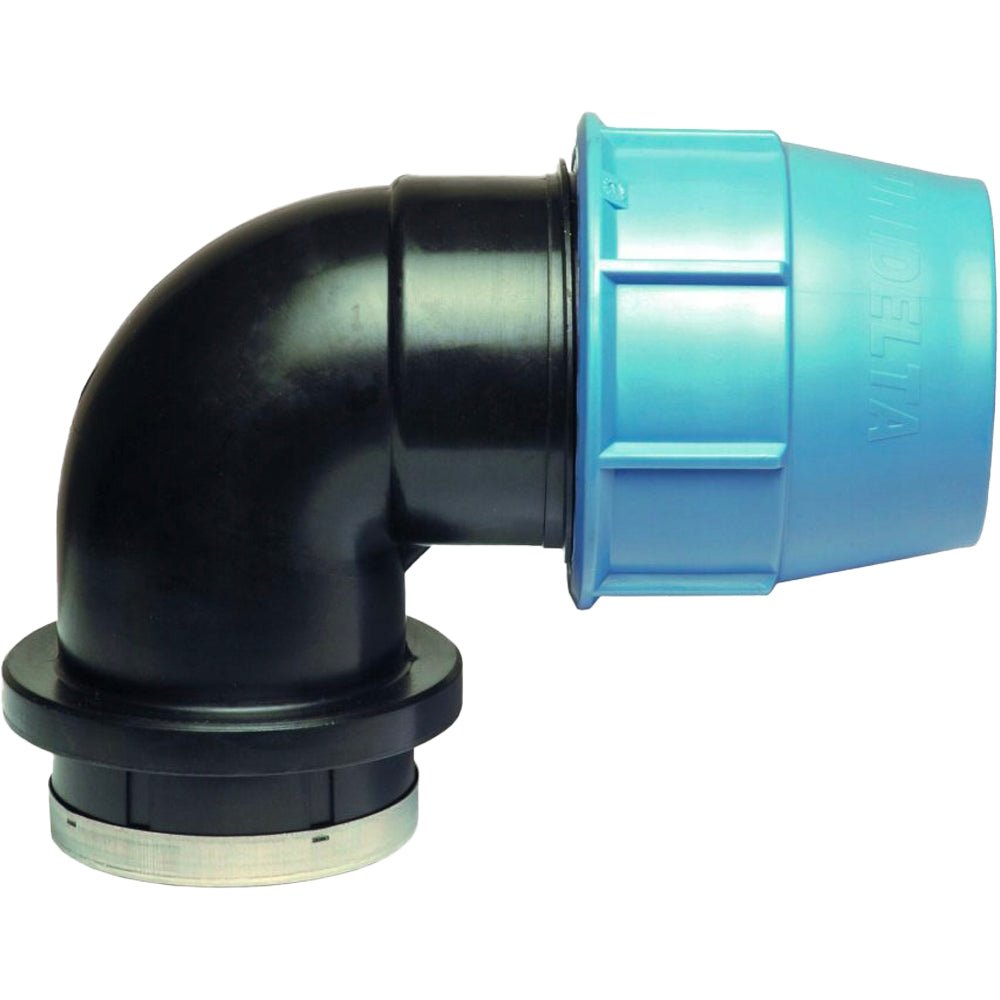 Gomito femmina a compressione per tubo polietilene Unidelta Ø63 x 2"F - PN16* - HD casa