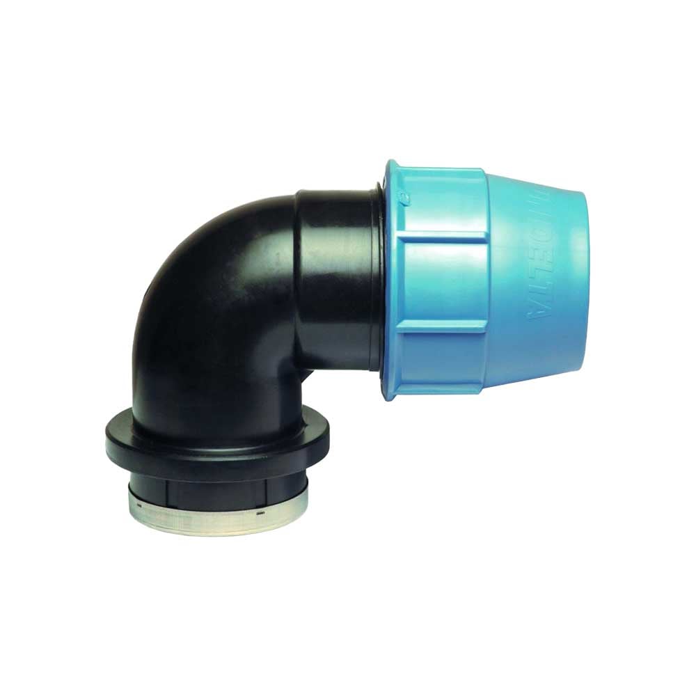 Gomito femmina a compressione per tubo polietilene Unidelta Ø63 x 2"F - PN16* - HD casa
