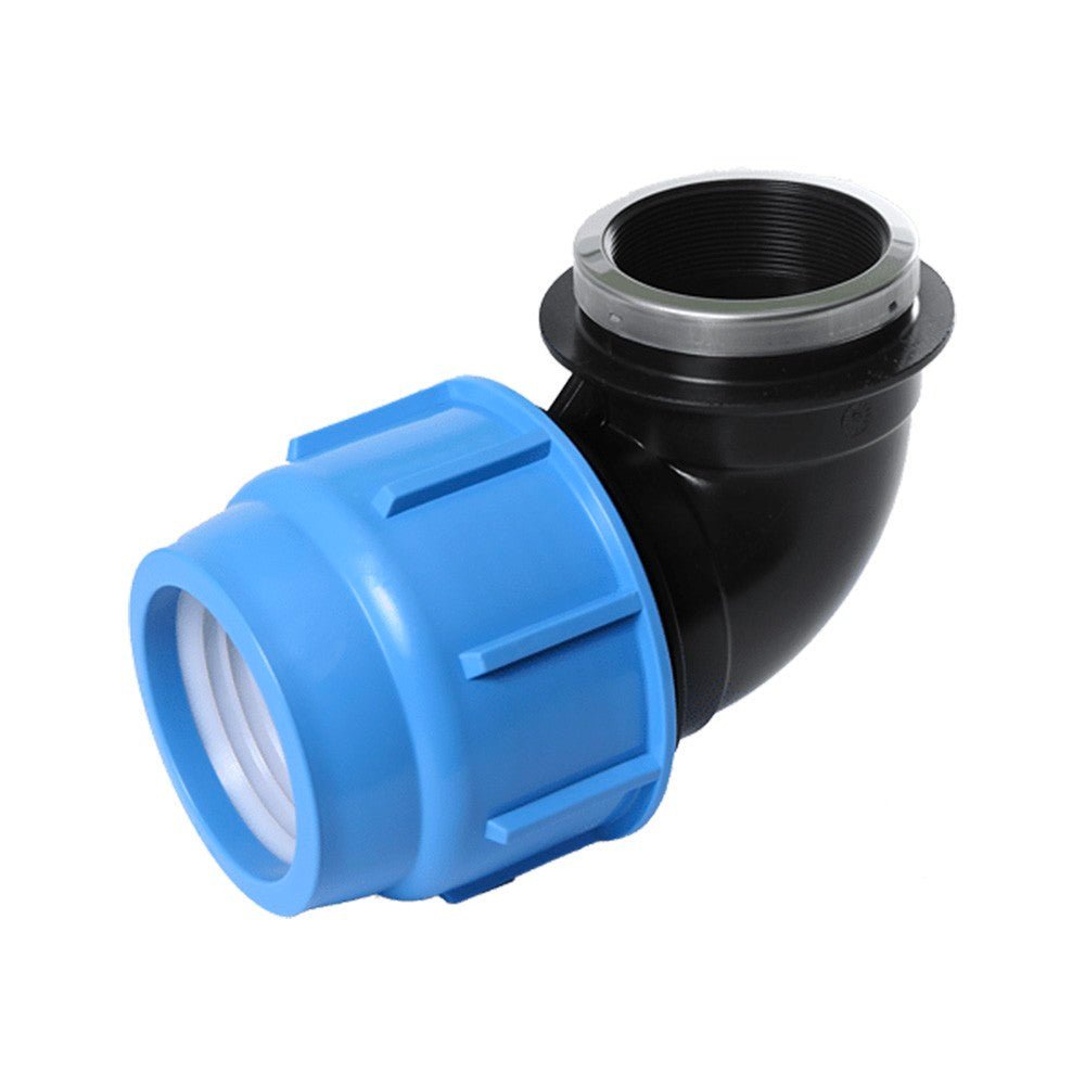 Gomito femmina a compressione per tubo polietilene Unidelta Ø63 x 2"F - PN16* - HD casa
