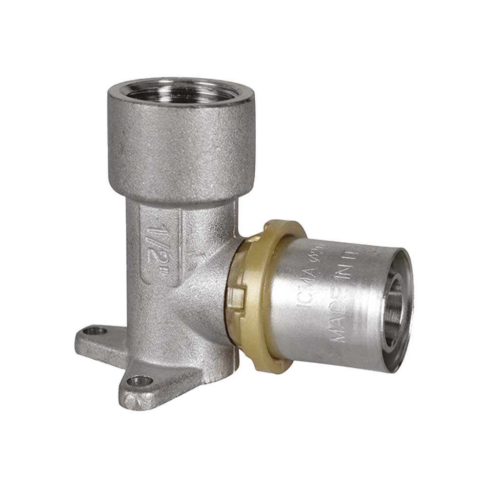 Gomito femmina flangiato a pressare tubo multistrato ICMA Ø16 x 1/2" - HD casa