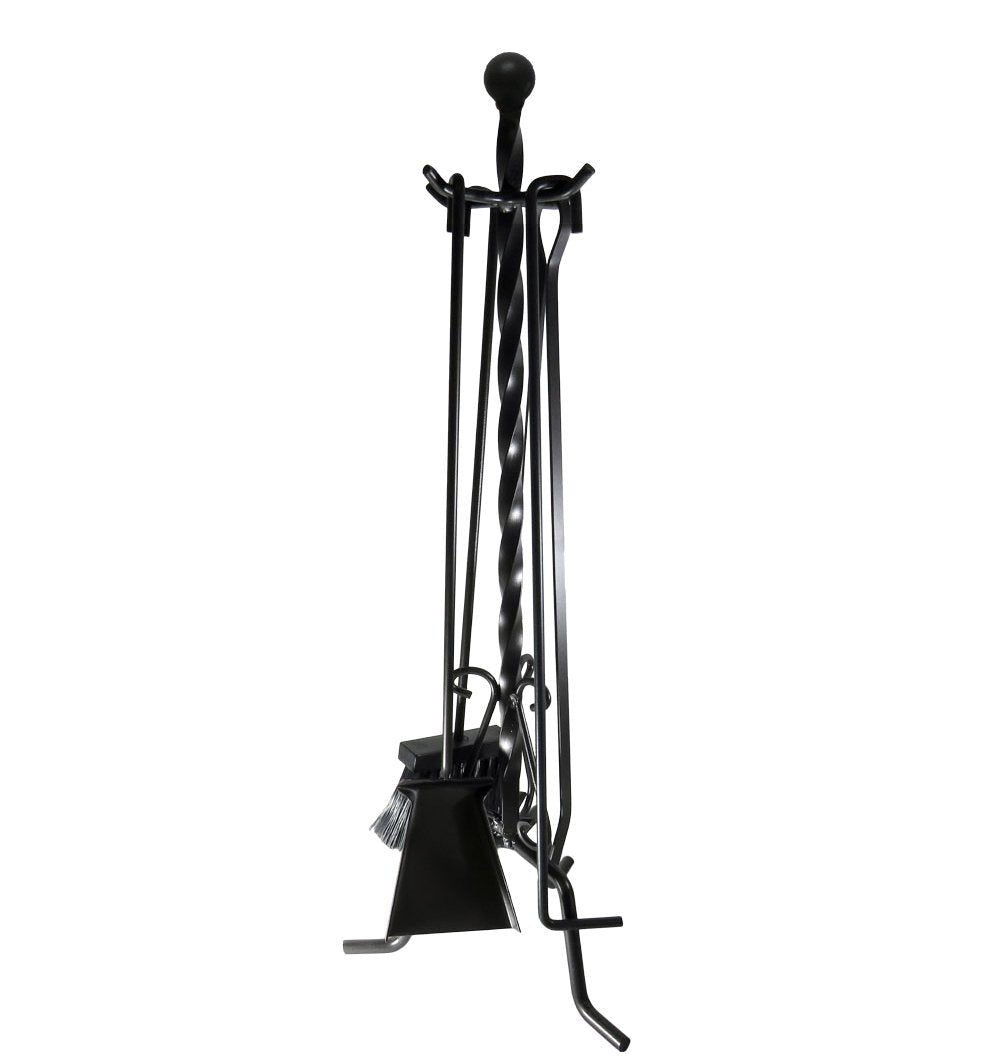 Gruppo camino torciglione con pomolo h. 70 cm — MADE IN Italy - HD casa