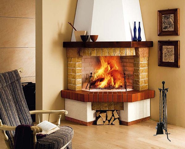 Gruppo camino torciglione con pomolo h. 70 cm — MADE IN Italy - HD casa
