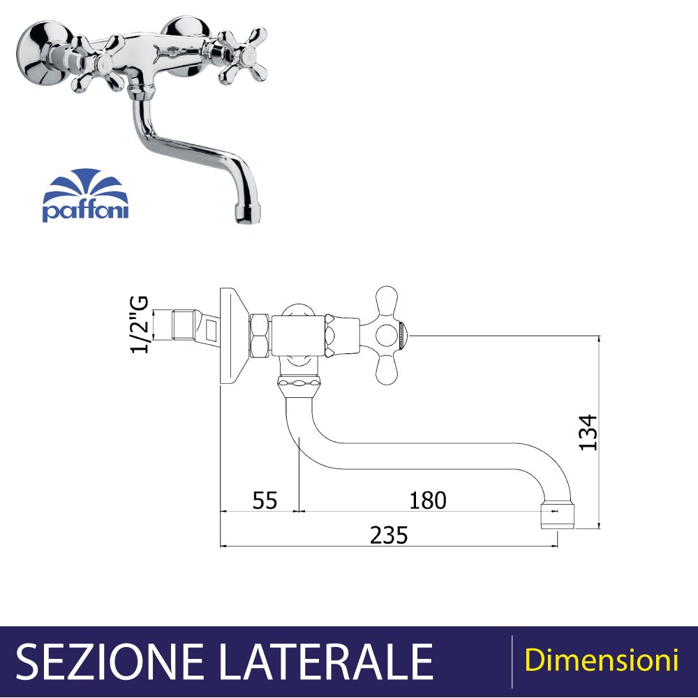 Gruppo lavello a parete Iris bronzo — Paffoni - HD casa