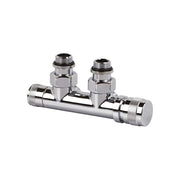 Gruppo valvola termostatizzabile e detentore attacco rame e multistrato 1/2" - 24x19 cromato — SR - HD casa