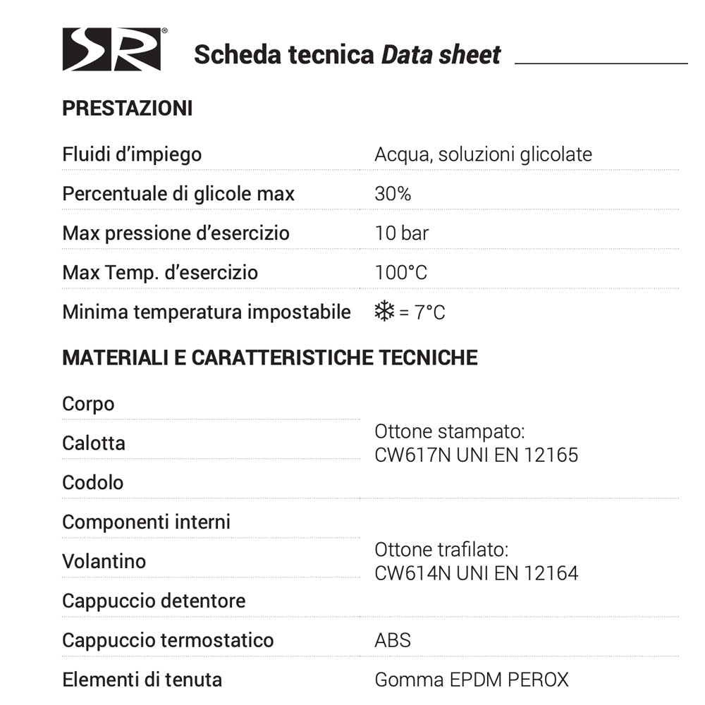 Gruppo valvola termostatizzabile e detentore attacco rame e multistrato 1/2" - 24x19 cromato — SR - HD casa