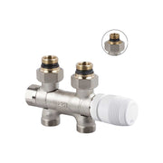 Gruppo valvola termostatizzabile e detentore per MONO/BITUBO rame e multistrato 3/8" - 24x19 — SR - HD casa