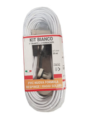 Kit cavetto stendibiancheria biancone matassa Ø 5 mm - 20 mt - 1 tirante + 2 fermacavi - HD casa