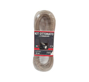 Kit cavetto stendibiancheria matassa Ø 4 mm - 20 mt - con due fermacavi - HD casa