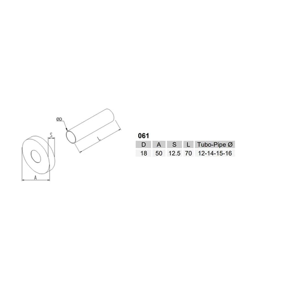 Kit copritubo tondo bianco Ø18 x L.70 mm — APM - HD casa