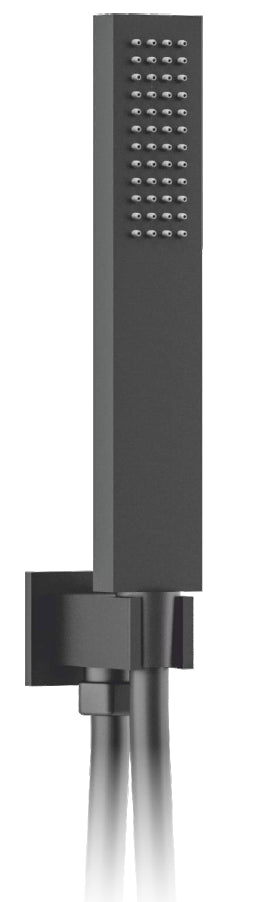 Kit Doccetta e supporto rettangolare con Presa d'Acqua Nero Opaco - HD casa