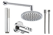 Kit doccia rotondo con soffione e braccio cromato diam. 20 - HD casa