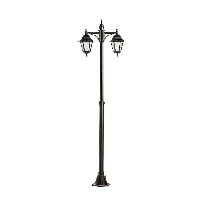 Lampione '4 facce 2 lanterne colore nero cm.190 — Cardinale - HD casa