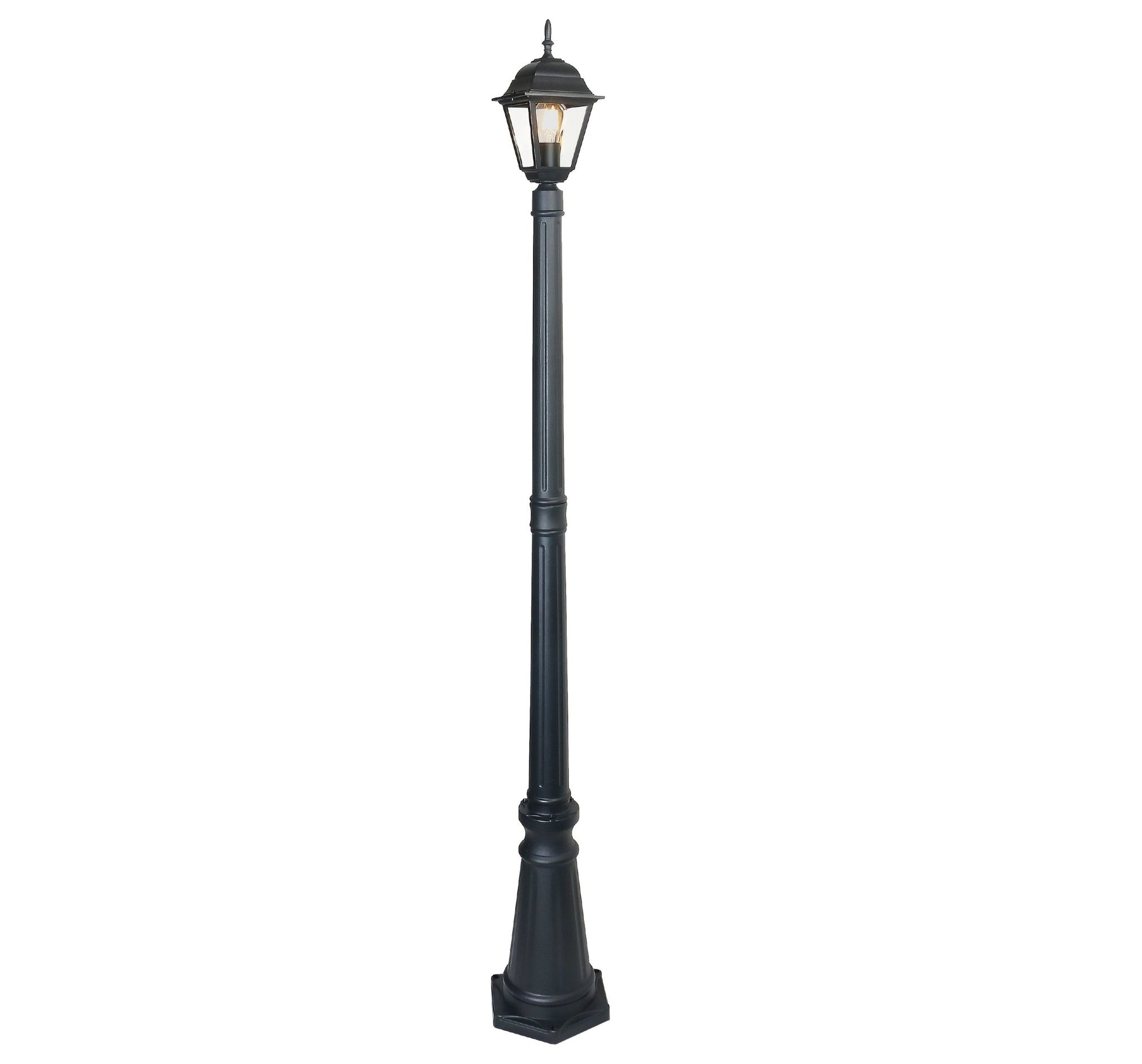 Lampione '4 facce con una lanterna colore nero cm.190 — Cardinale - HD casa