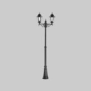 Lampione '6 facce con due lanterne colore nero cm.190 — Cardinale - HD casa