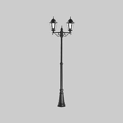 Lampione '6 facce con due lanterne colore nero cm.190 — Cardinale - HD casa