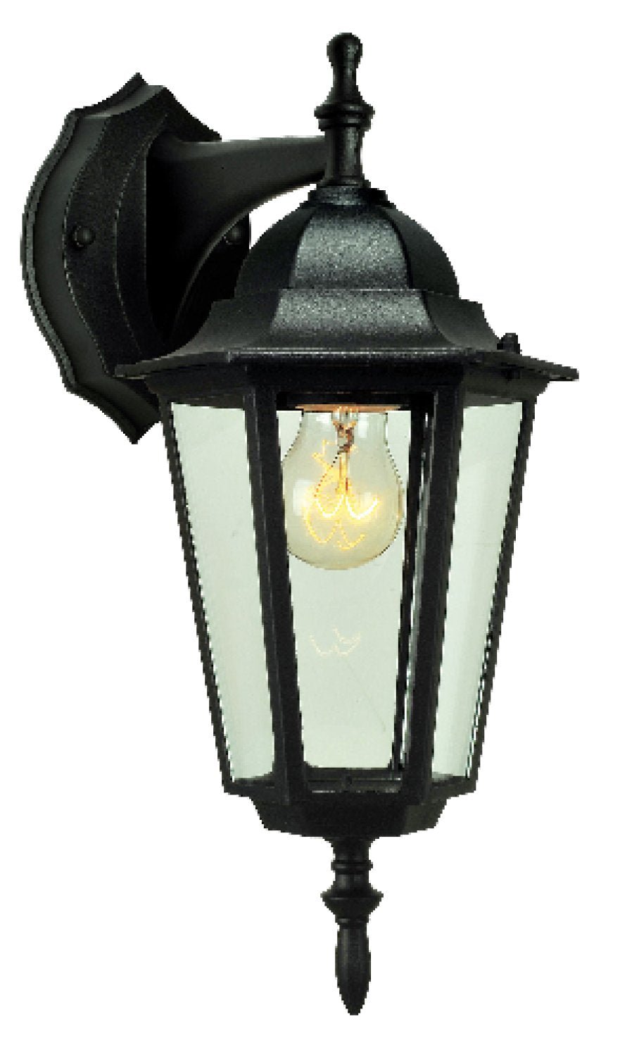 Lanterna da parete sei facce down colore nero — Cardinale - HD casa