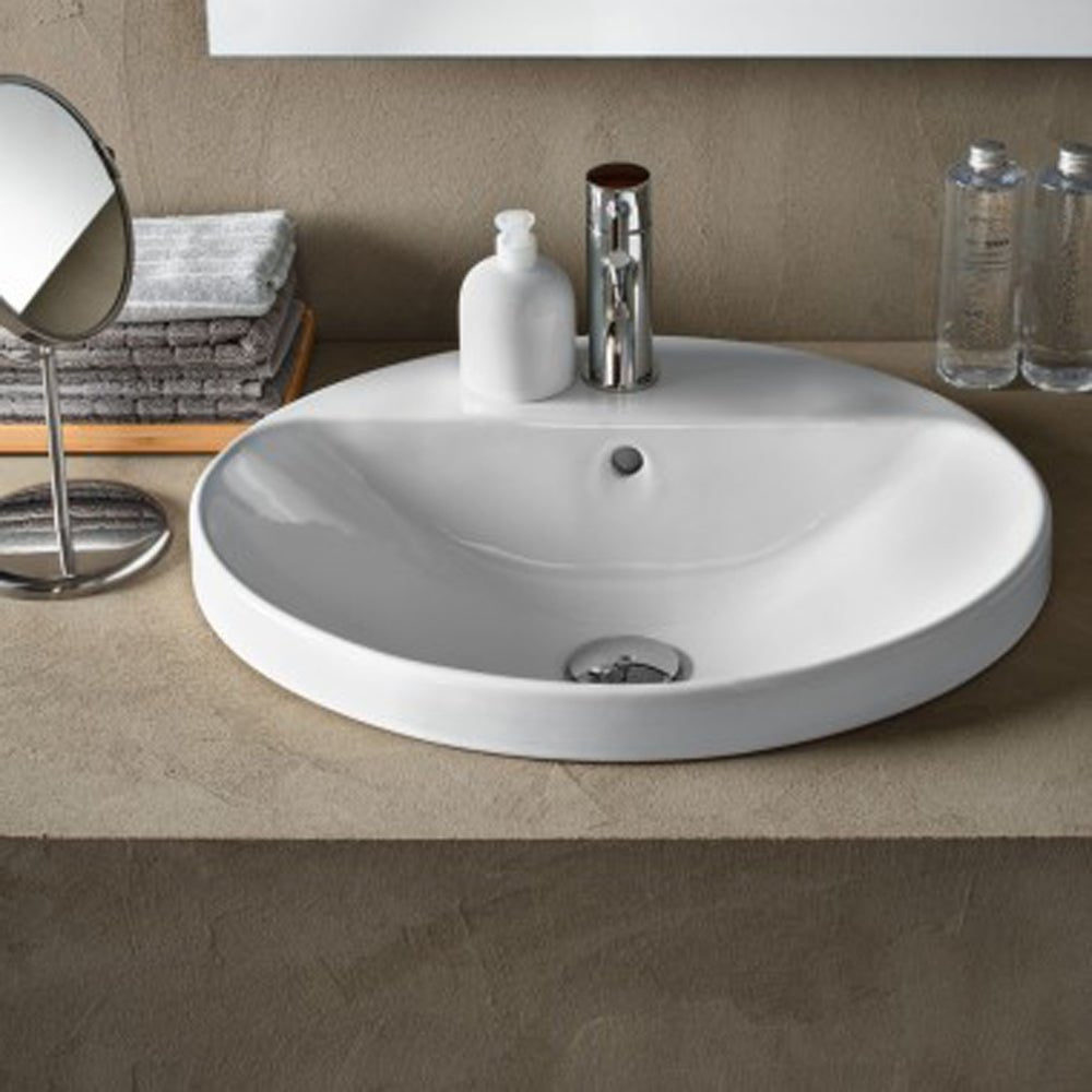 Lavabo a incasso soprapiano cpr rotondo Ø48 cm — Geberit - HD casa