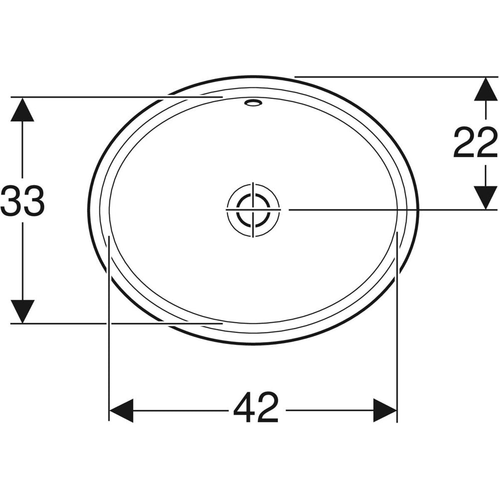 Lavabo a incasso sottopiano ovale variform Ø56 cm — Geberit - HD casa