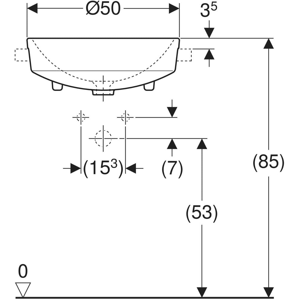 Lavabo a semincasso cpr Variform rotondo Ø 50 cm — Geberit - HD casa