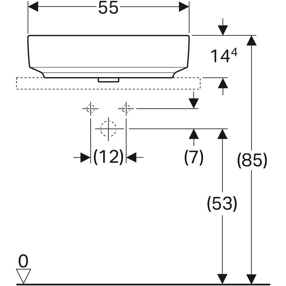 Lavabo da appoggio ellittico Variform spr 55 cm — Geberit - HD casa