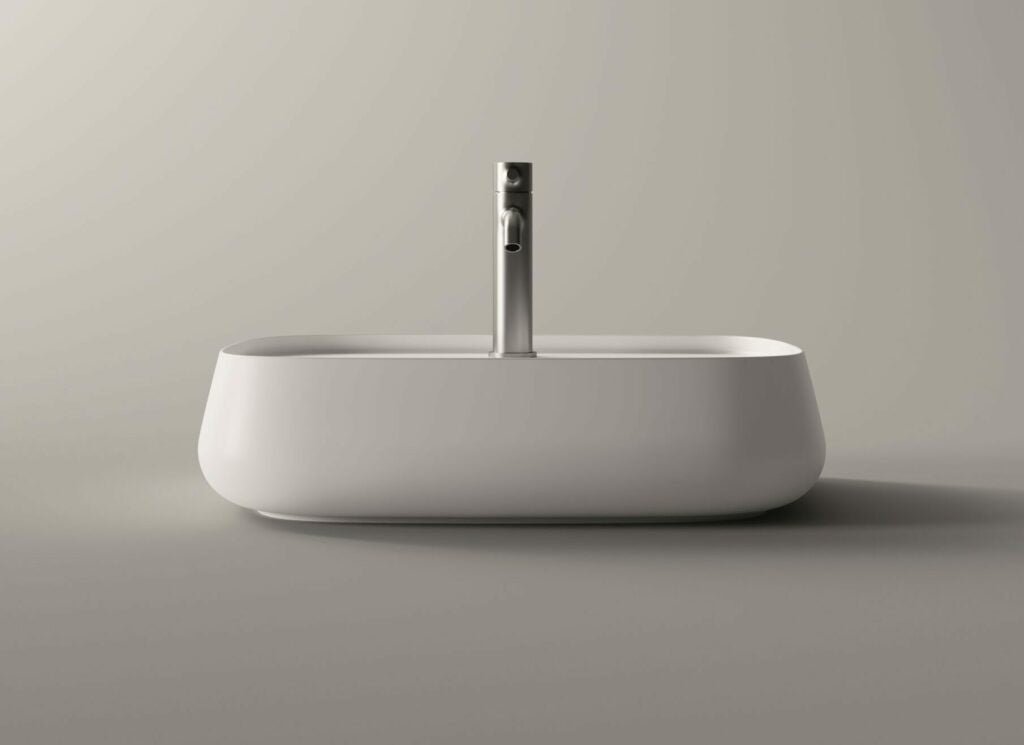 Lavabo da appoggio in ceramica Bianco lucido 60 x 45 cm Serie NUR Alice ceramica - HD casa