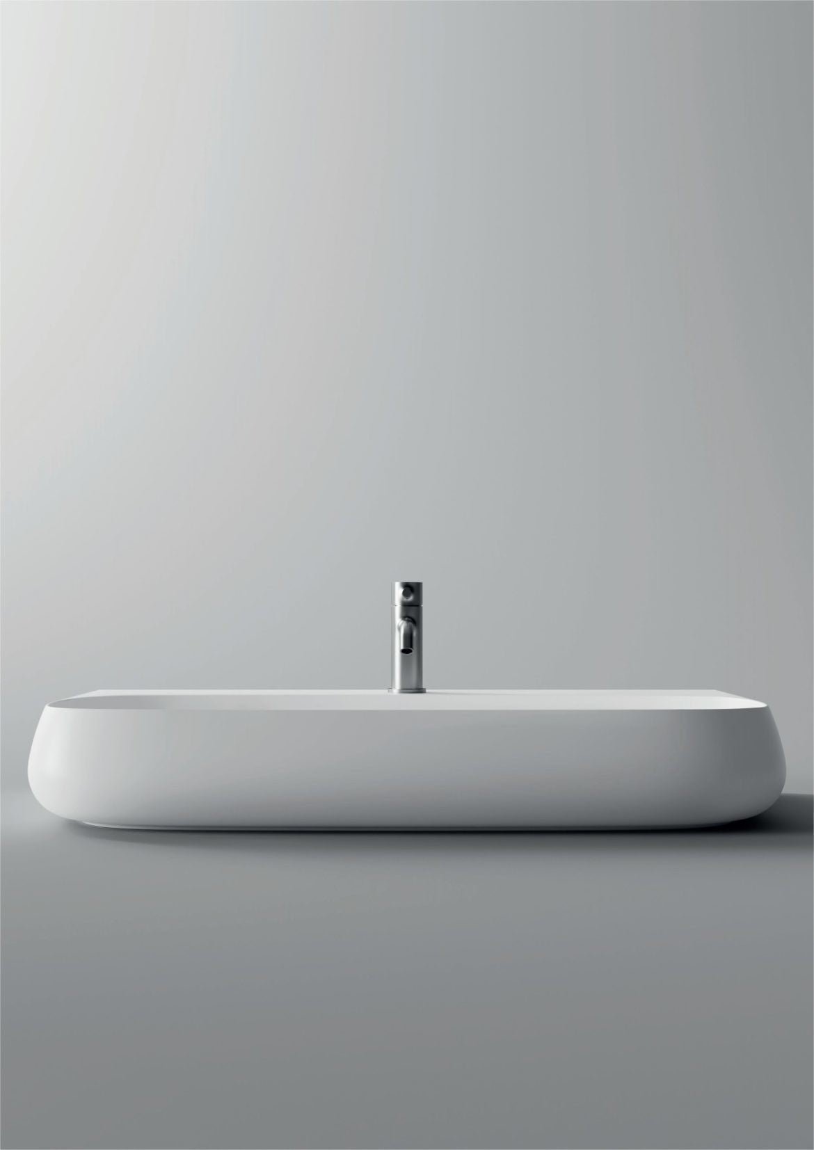 Lavabo da appoggio in ceramica Bianco lucido 90 x 45 cm Serie NUR Alice ceramica - HD casa