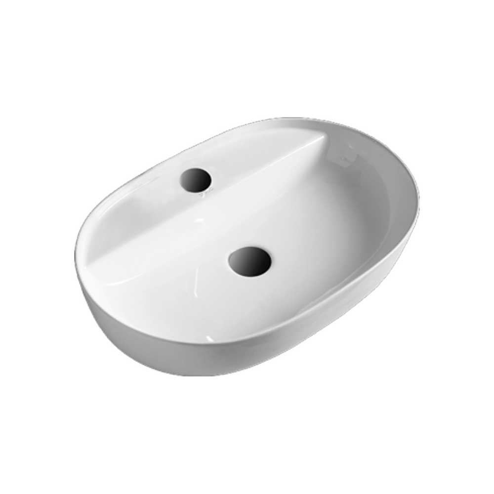 Lavabo da appoggio in ceramica cpr Oval 50x39x11 cm — Mood Ceramic - HD casa