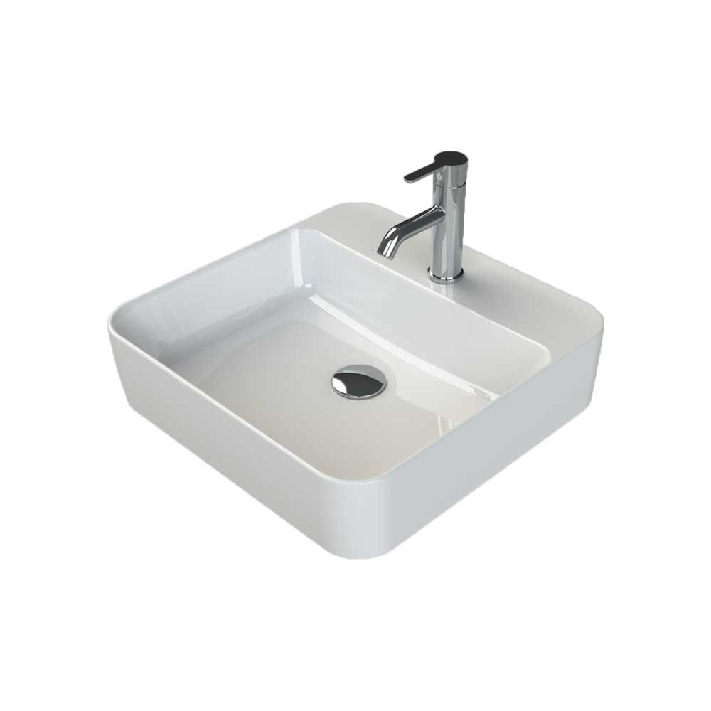 Lavabo da appoggio quadrato cpr serie ONE" 48x48 cm — Mood Ceramic - HD casa