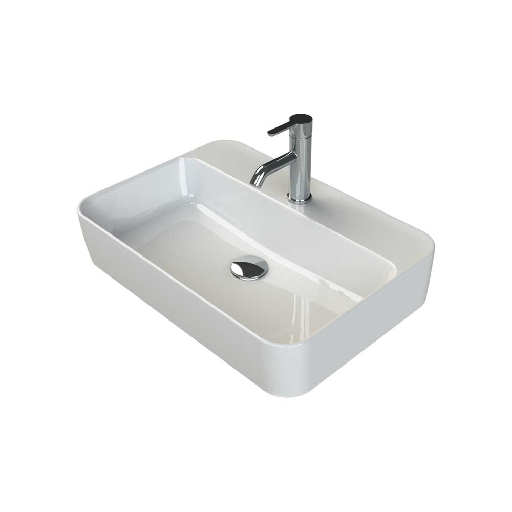 Lavabo da appoggio rettangolare cpr serie ONE" 60x42 cm — Mood Ceramic - HD casa